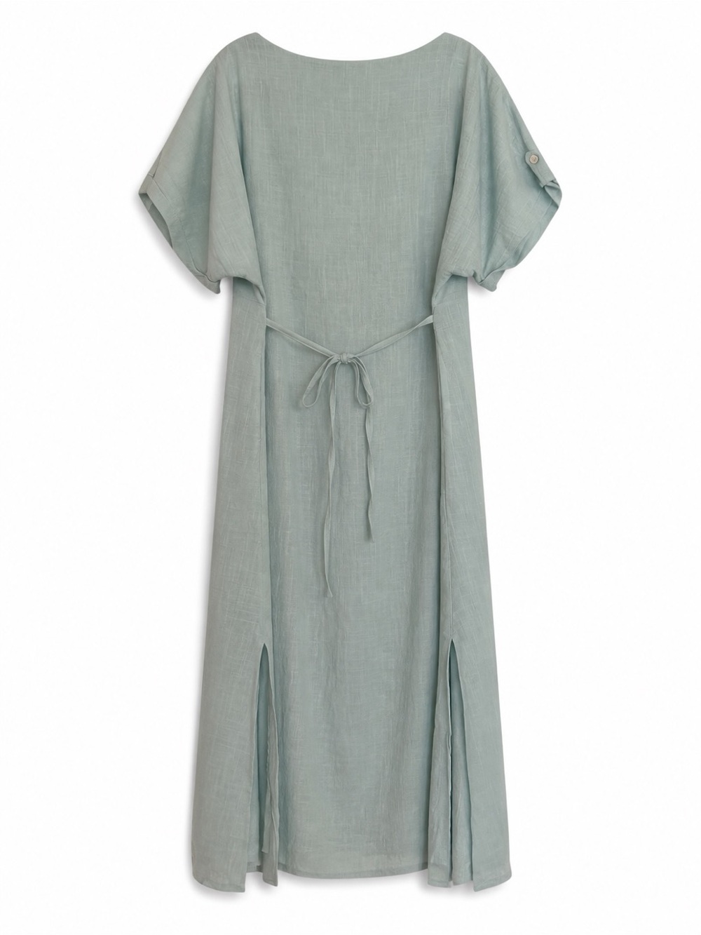 Nomad The Label Premium Linen V-Neck Maxi Dress in Seafoam Green NWOT - Picture 2 of 5